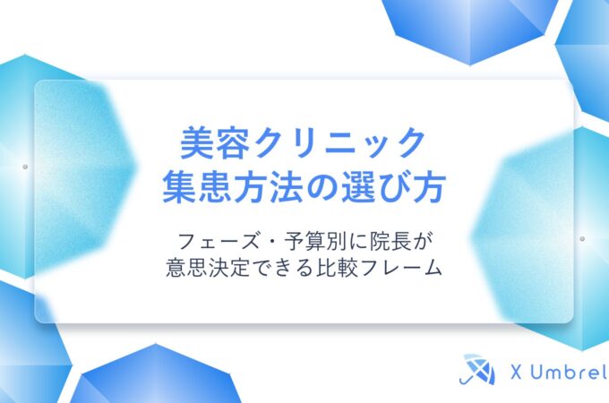 美容クリニック集患方法の選び方｜フェーズ・予算別に院長が意思決定できる比較フレーム