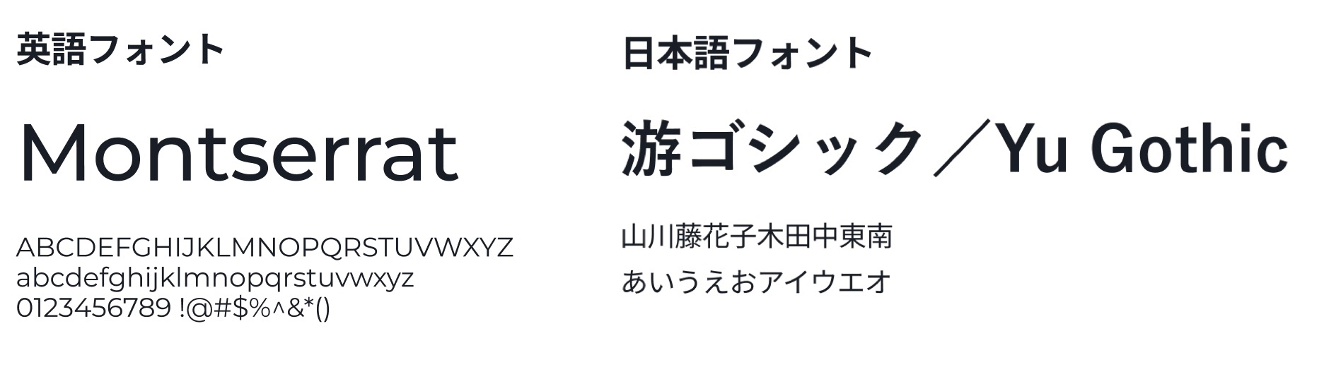 英語フォント・日本語フォント